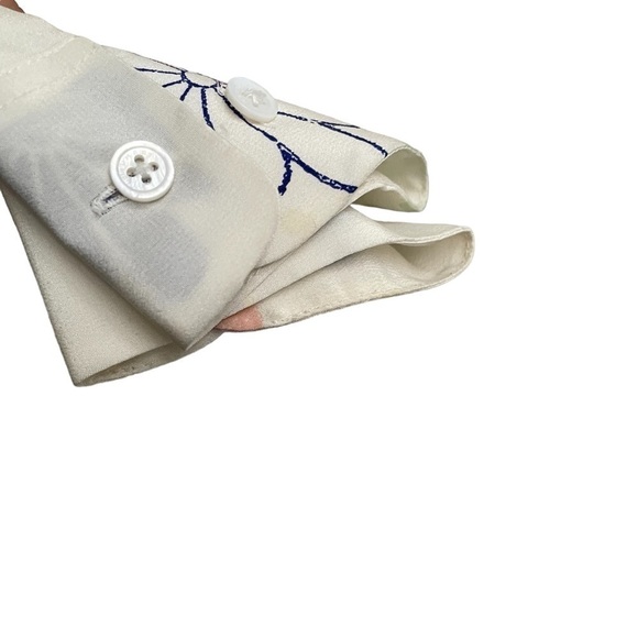 EQUIPMENT FEMME Silk Blouse Floral Print Cream XS - Picture 6 of 10